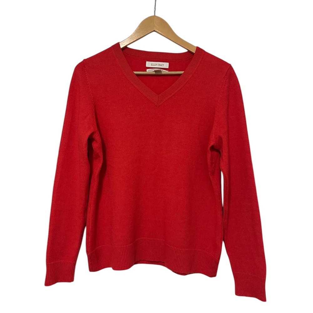 EUC Ellen Tracy Merino Wool Sweater, Sz L